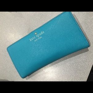 Kate Spade Mikas Pond Stacy Leather Wallet in Blue
